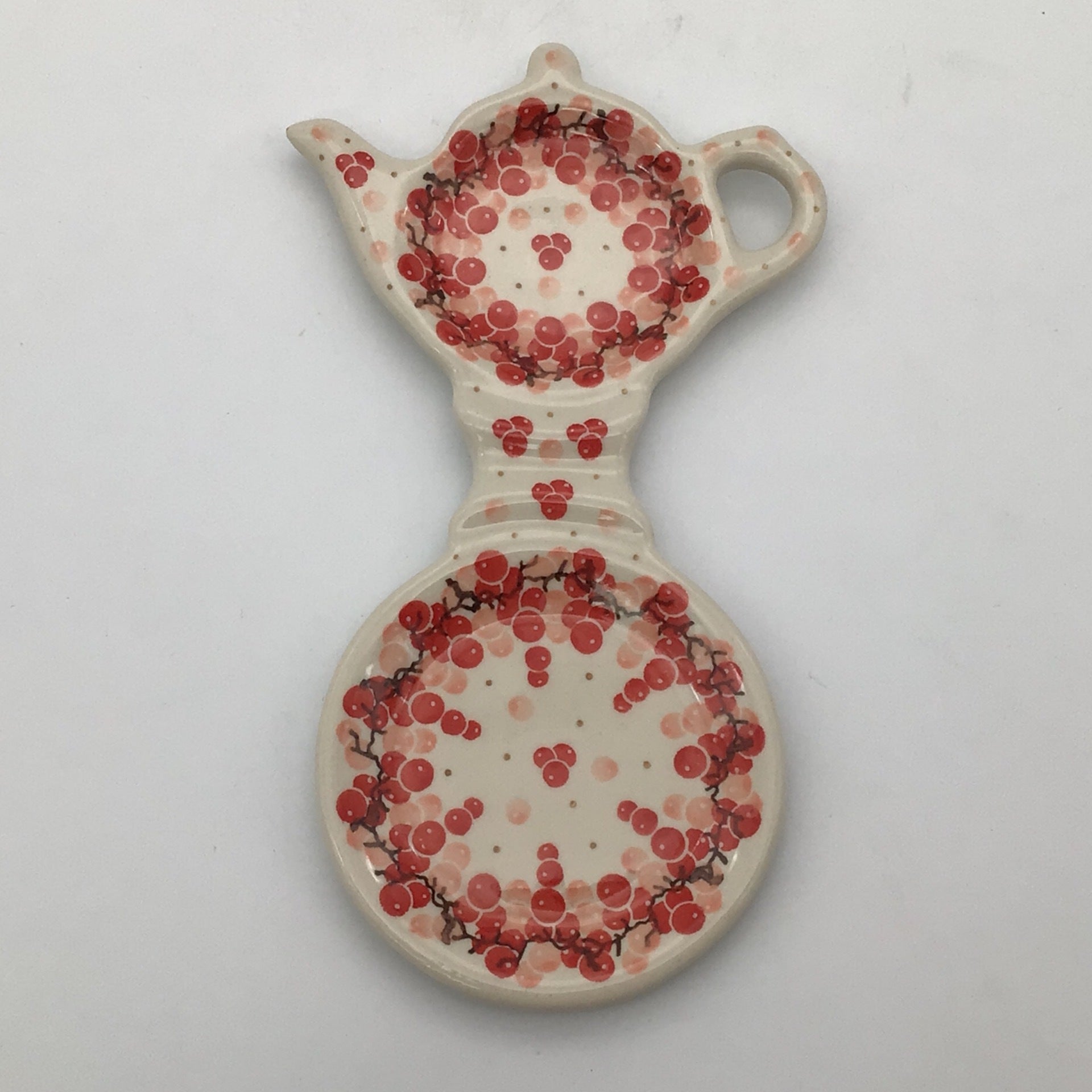 Polish Pottery Tulip Teabag Holder - Handmade Ceramic Spoon Rest, Microwave & Dishwasher Safe, 4.75" X 3" - View #9